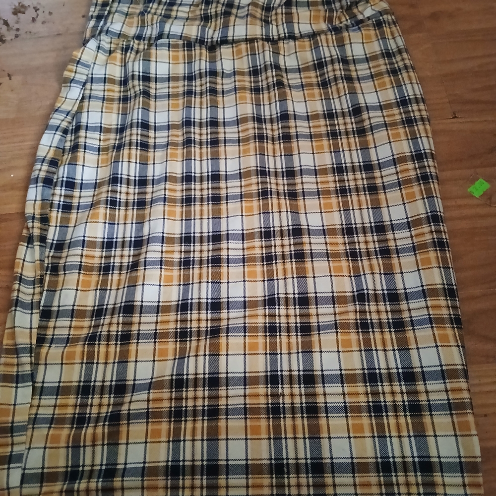 Rainbow Plaid Skirt in Yellow and Black